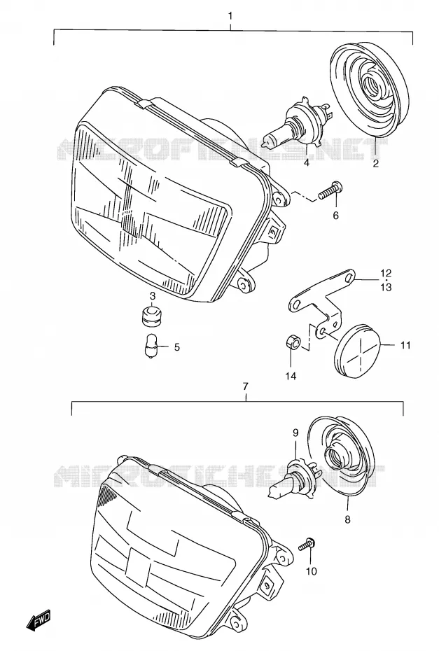 KOPLAMP (GSF1200ST/SV/SW/SX/SY/SAV/SAW/SAX/SAY) Suzuki MOTO 1200 BANDIT 2000  GSF1200Y/GSF1200SY/GSF1200SAY
