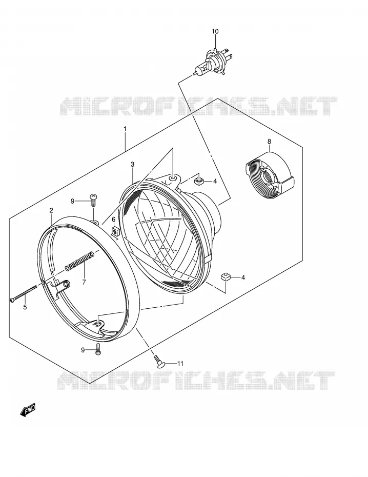 KOPLAMP (GSX1400K2/K3 E24) Suzuki MOTO 1400 GSX 2003  GSX1400U1K3(E2)