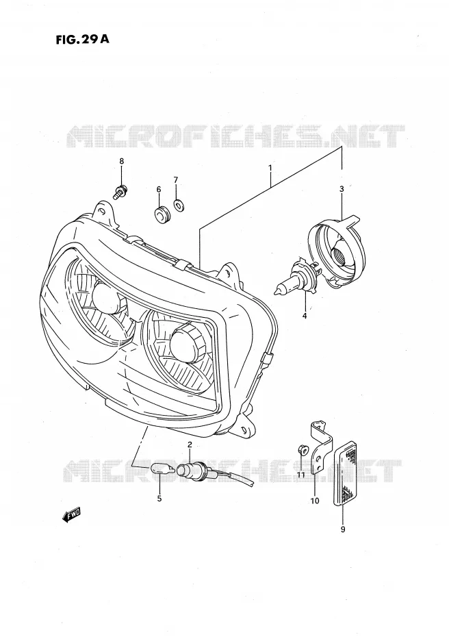 KOPLAMP (MODELE R/S) Suzuki MOTO 750 GSX-R 1992  GSX-R750WN(E2)