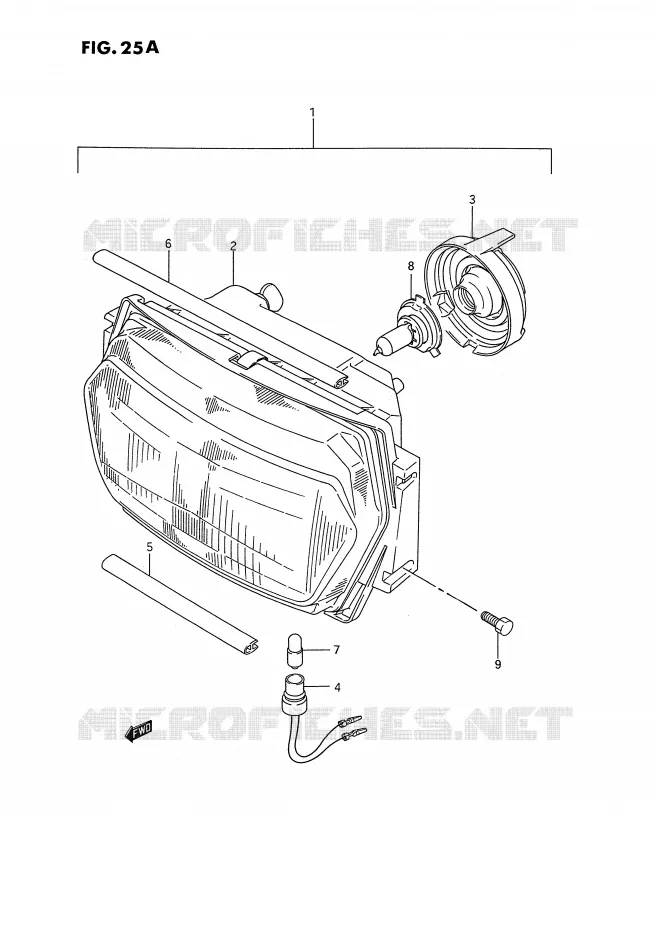KOPLAMP (MODELE R) Suzuki MOTO 1100 GSX-F 1994  GSX1100FR(E2)