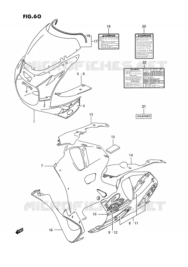 KUIP - ETIKETTEN (MODELE P M18,A5L) Suzuki MOTO 750 GSX-R 1992  GSX-R750WN(E2)