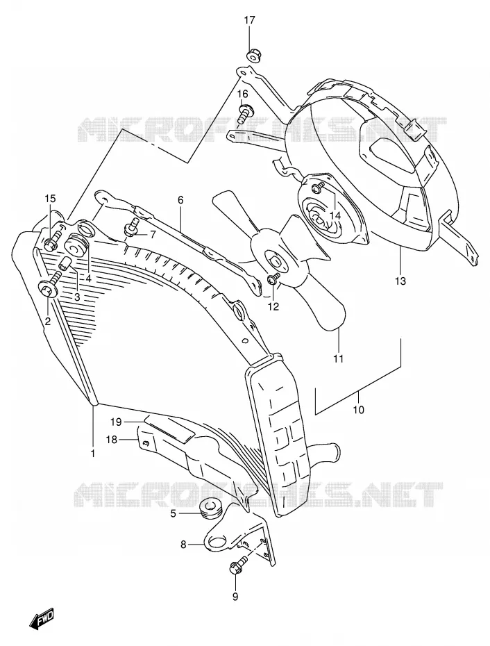 RADIATOR Suzuki MOTO 1100 GSX-R 1996  GSX-R1100WSKT(E2)