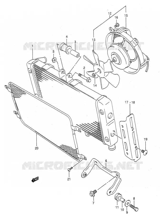 RADIATOR Suzuki MOTO 400 BANDIT-N 1993  GSF400P(E28)