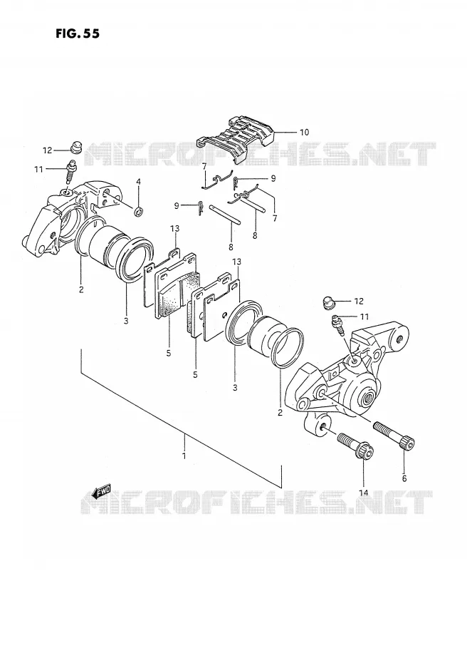 REAR CALIPER (MODELE J/K/L/M/N) Suzuki MOTO 1100 GSX-F 1989  GSX1100FK(E2)
