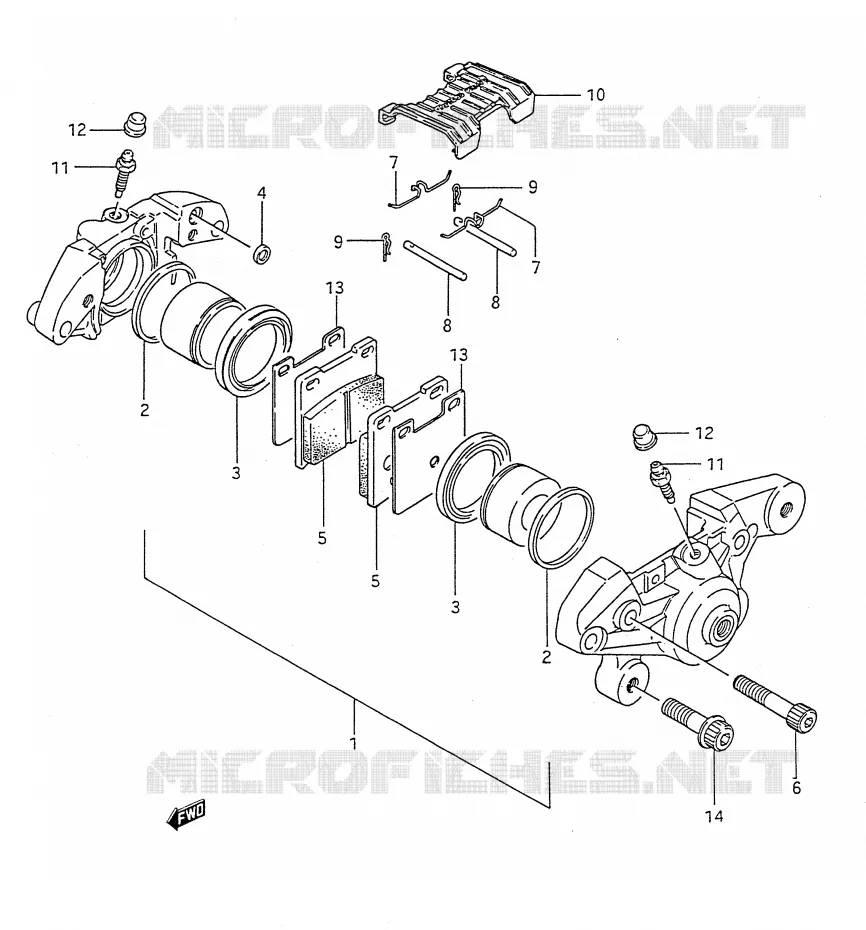 REAR CALIPER (MODELE J/K/L/M/N) Suzuki MOTO 1100 GSX-F 1992  GSX1100FN(E28)