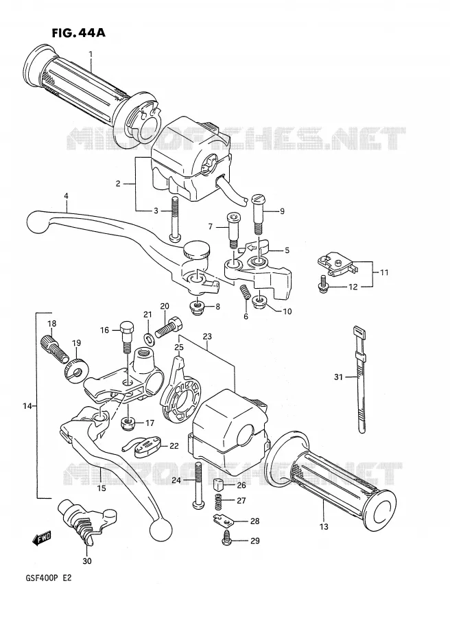 SCHAKELAARS (E30) Suzuki MOTO 400 BANDIT 1993  GSF400P(E2)