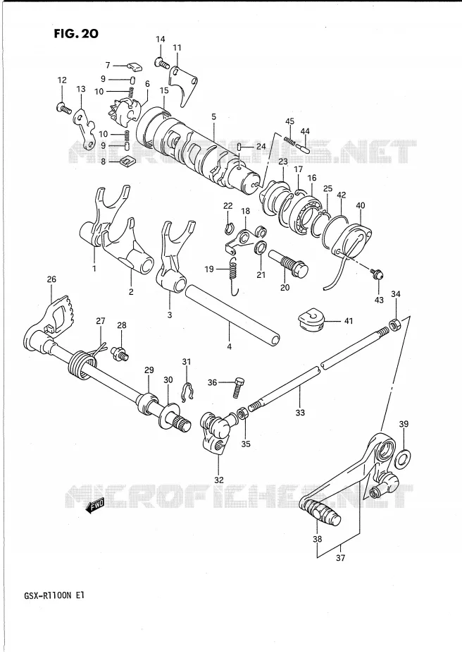 SCHAKELEN ASSY Suzuki MOTO 1100 GSX-R 1992  GSX-R1100N(E1)