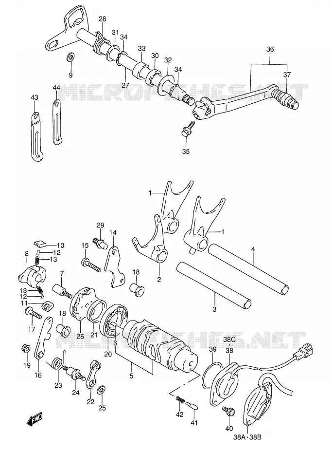 SCHAKELEN ASSY Suzuki MOTO 1100 GSX-R 1994  GSX-R1100WR(E28)