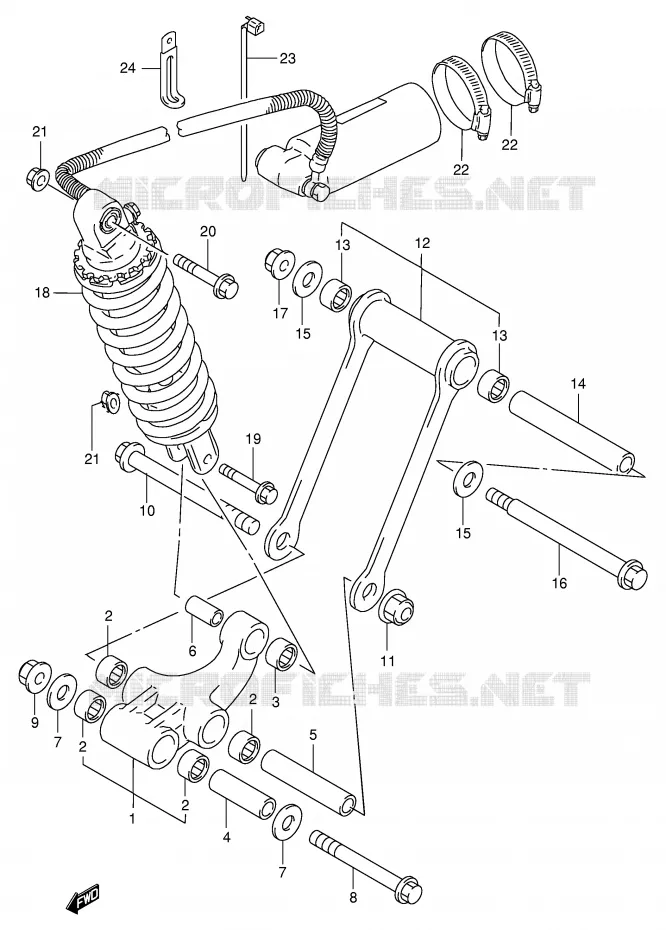 SCHOKBREKER AANEENSCHAKELING (MODELE P/R) Suzuki MOTO 1100 GSX-R 1994  GSX-R1100WR(E2)
