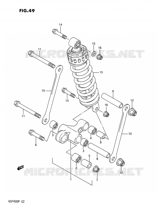 SCHOKBREKER AANEENSCHAKELING Suzuki MOTO 400 BANDIT 1993  GSF400P(E2)