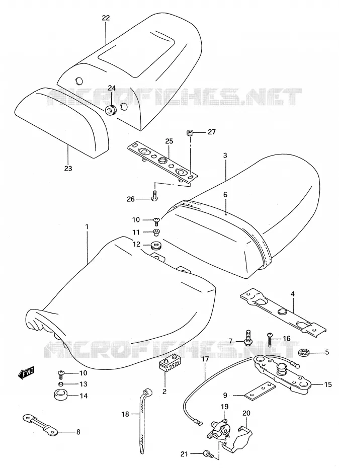 SEAT (MODELE R/S) Suzuki MOTO 750 GSX-R 1992  GSX-R750WN(E28)