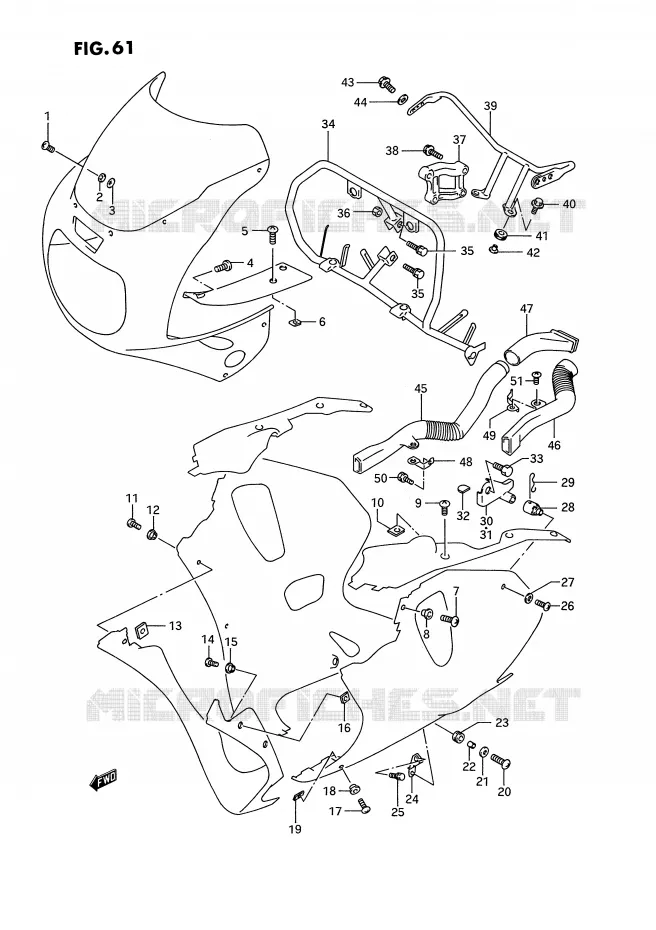 SIDE KUIP (MODELE N/P) Suzuki MOTO 750 GSX-R 1994  GSX-R750WR(E2)