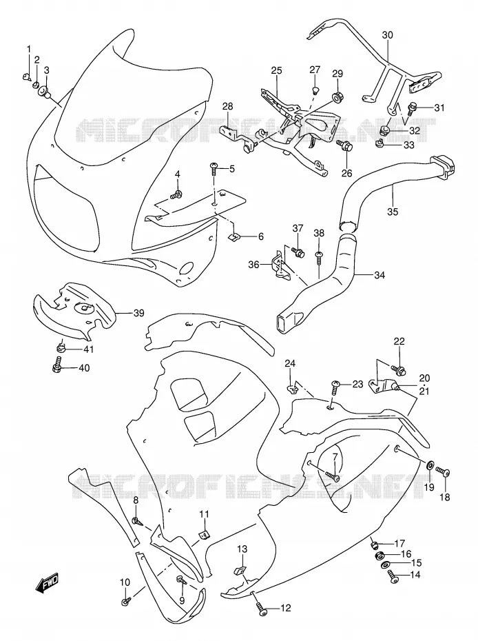 SIDE KUIP (MODELE S/T/V/W) Suzuki MOTO 1100 GSX-R 1998  GSX-R1100WW(E28)