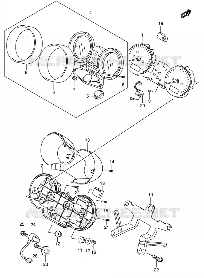 SNELHEIDSMETER (GSF1200K1) Suzuki MOTO 1200 BANDIT 2003  GSF1200K3(E2)