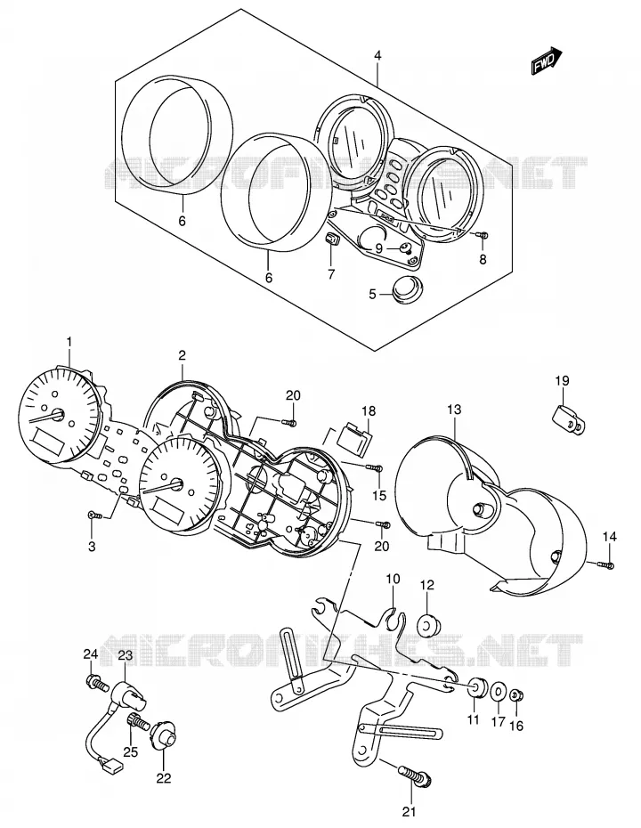 SNELHEIDSMETER (GSF1200K2/K3/K4/K5/ZK4/ZK5) Suzuki MOTO 1200 BANDIT 2003  GSF1200K3(E2)