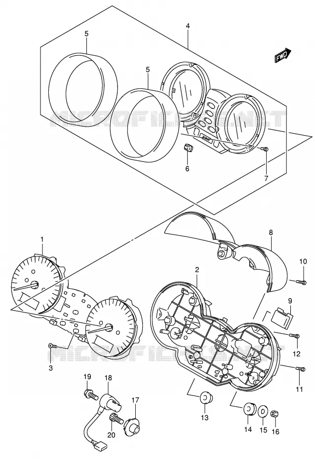 SNELHEIDSMETER (GSF1200SK2/SK3/SK4/SK5/SZK5) Suzuki MOTO 1200 BANDIT 2003  GSF1200SK3(E2)
