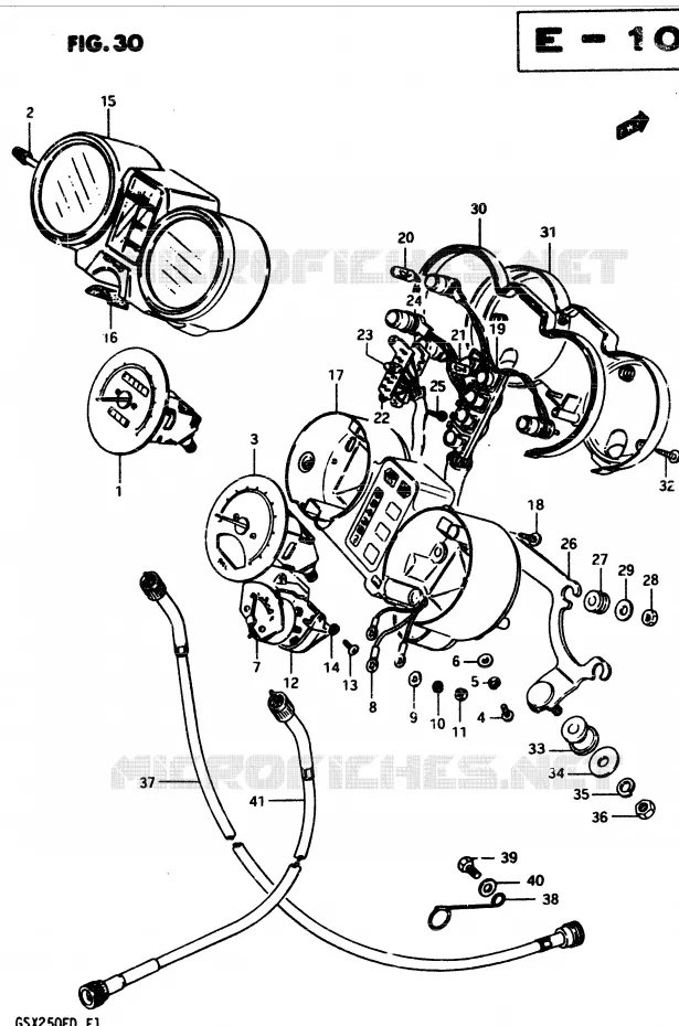 SNELHEIDSMETER (MODELE D) Suzuki MOTO 250 GSX 1982  GSX250Z(Z/D)