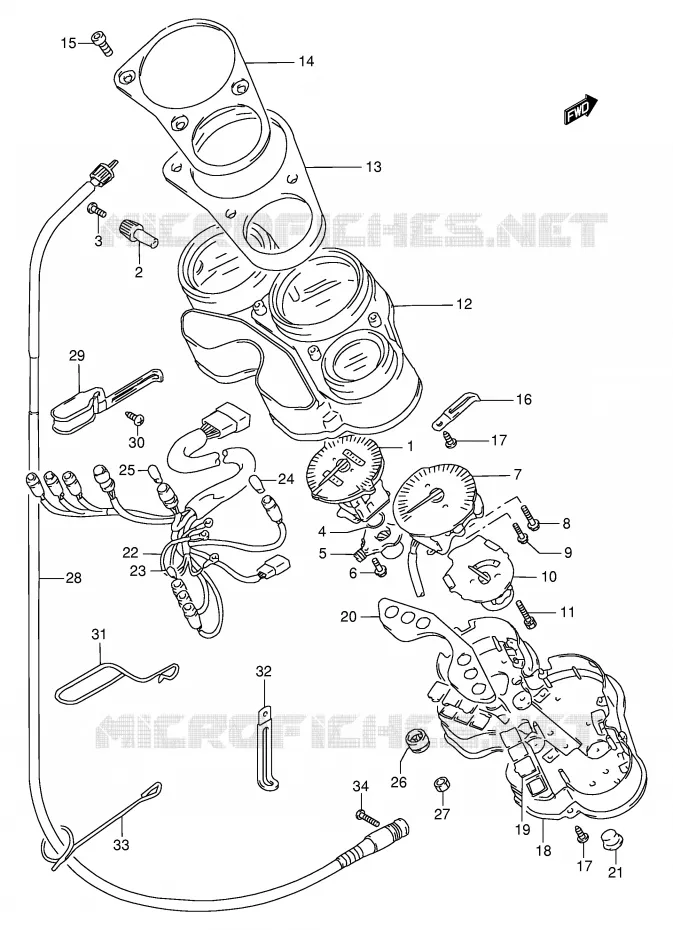 SNELHEIDSMETER (MODELE S) Suzuki MOTO 1100 GSX-R 1998  GSX-R1100WW(E2)