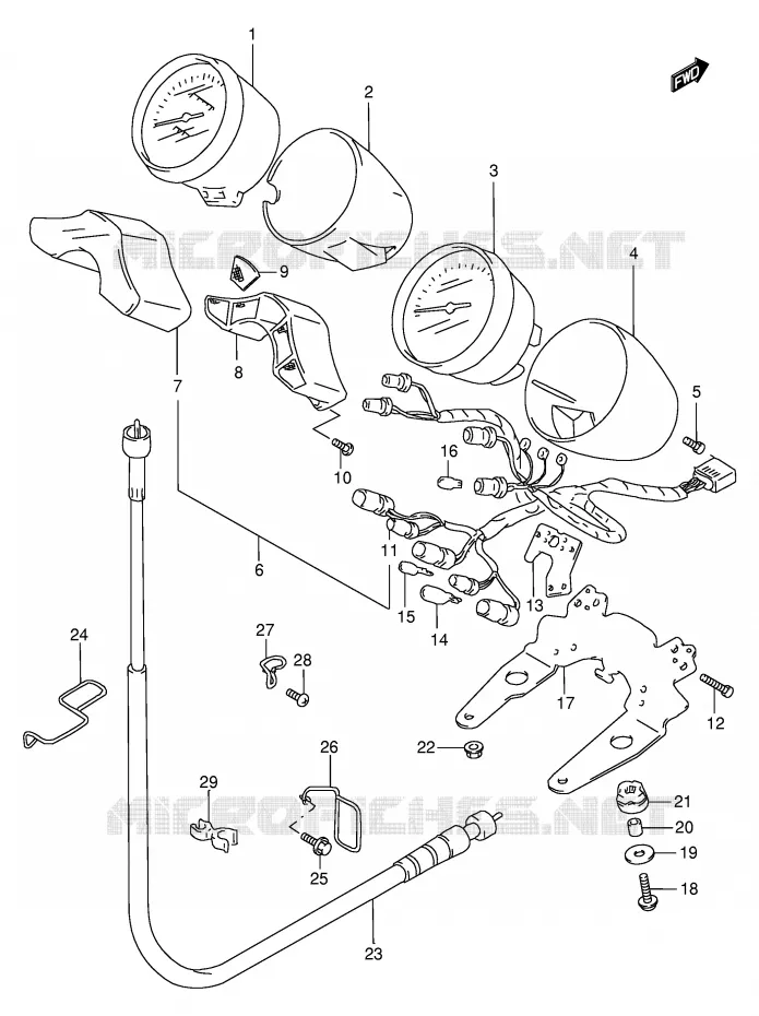 SNELHEIDSMETER (MODELE S) Suzuki MOTO 600 BANDIT 1995  GSF600S/GSF600US