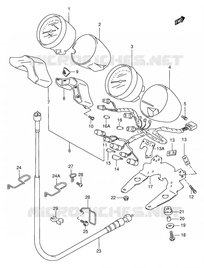 SNELHEIDSMETER (MODELE T/V/W/X) Suzuki MOTO 600 BANDIT 1999  GSF600UX(E2)