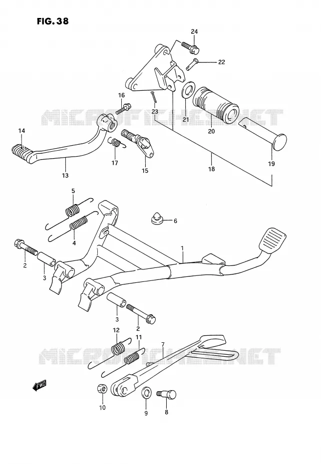 STAND - ACHTER REMPEDAAL Suzuki MOTO 1100 GSX-G 1993  GSX1100GP(E2)
