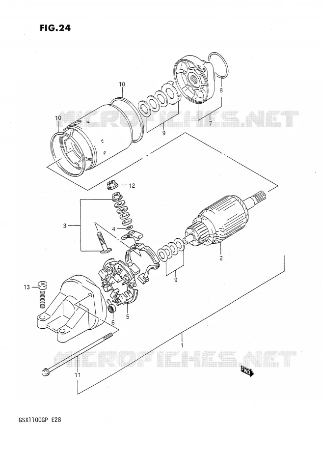 STARTMOTOR Suzuki MOTO 1100 GSX-G 1992  GSX1100GN(E28)