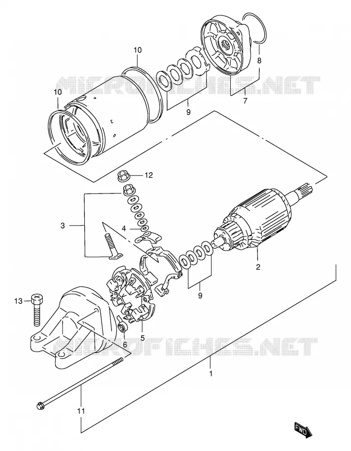STARTMOTOR Suzuki MOTO 1200 BANDIT 1998  GSF1200SAW(E2)