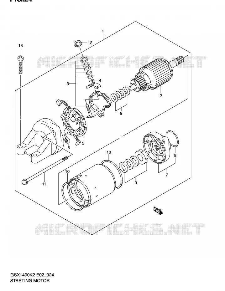 STARTMOTOR Suzuki MOTO 1400 GSX 2002  GSX1400U1K2(E2)