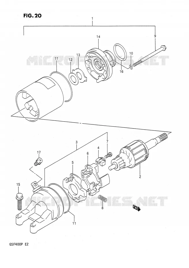 STARTMOTOR Suzuki MOTO 400 BANDIT 1991  GSF400M(E2)