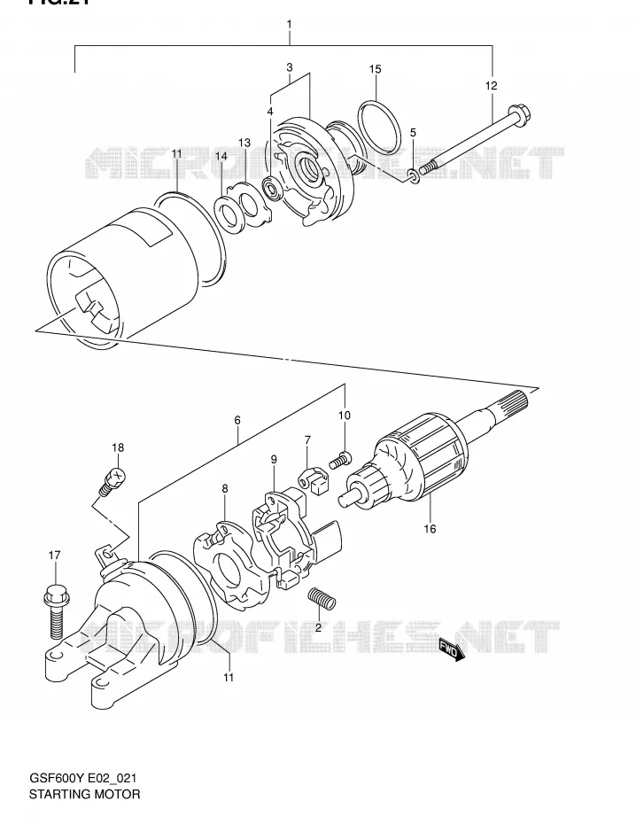 STARTMOTOR Suzuki MOTO 600 BANDIT 2001  GSF600K1(E2)