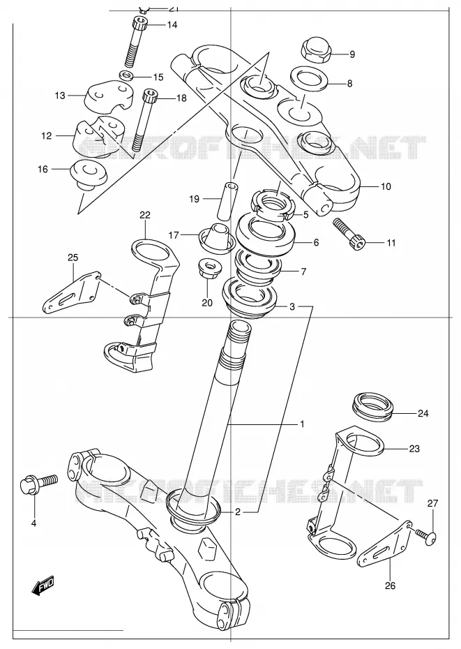 STUURKOLOM (GSF1200K1/K2/K3/K4/ZK4/K5/ZK5) Suzuki MOTO 1200 BANDIT 2005  GSF1200SZK5(E2)