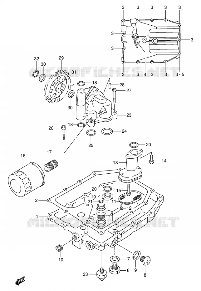 SUMP - OLIEPOMP  Suzuki MOTO 1100 GSX-R 1994  GSX-R1100WR(E2)