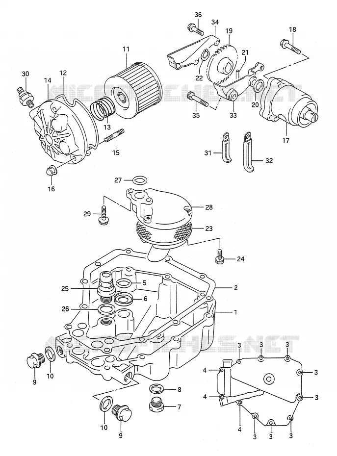 SUMP - OLIEPOMP  Suzuki MOTO 400 BANDIT-N 1993  GSF400P(E28)
