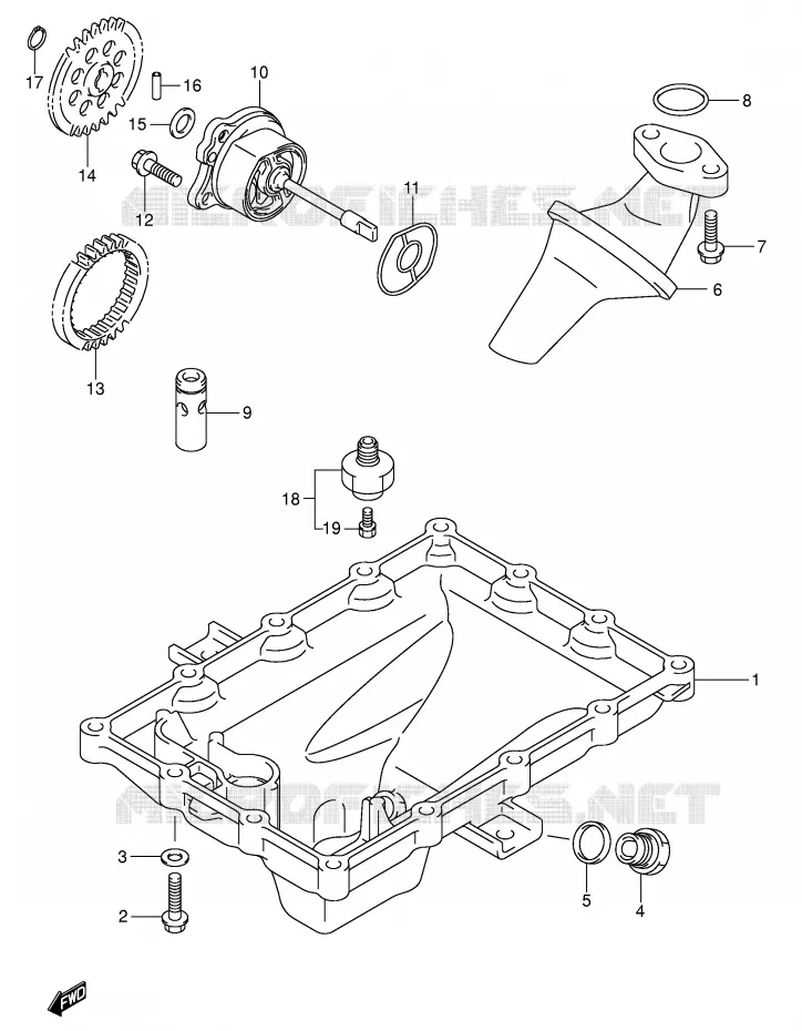SUMP - OLIEPOMP  Suzuki MOTO 750 GSX-R 2005  GSX-R750XK5(E2)