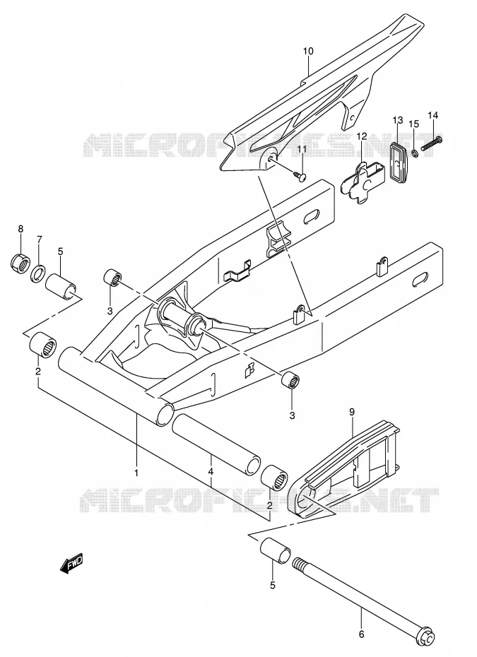 SWINGARM (GSF650K5/UK5/SK5/SUK5/K6/UK6/SK6/SUK6) Suzuki MOTO 650 BANDIT 2005  GSF650AK5(E2)