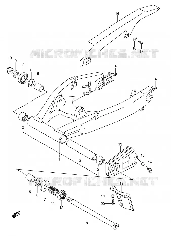 SWINGARM (MODELE P/R) Suzuki MOTO 1100 GSX-R 1996  GSX-R1100WT(E28)