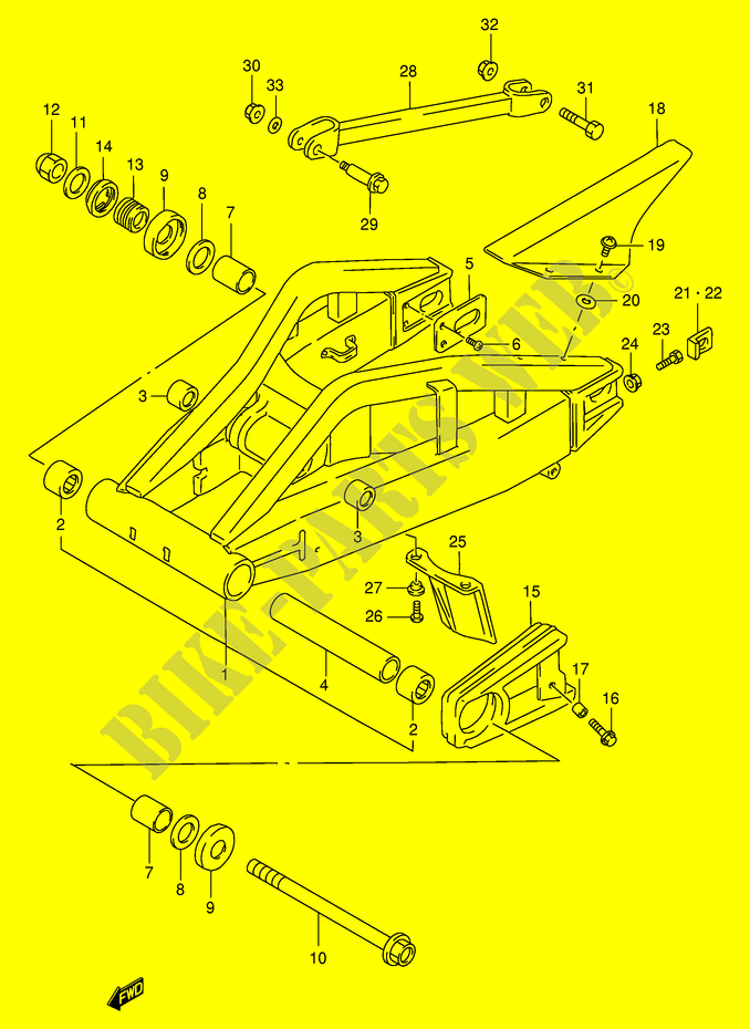 SWINGARM (MODELE S/T/V/W) voor Suzuki GSX-R 1100 1994