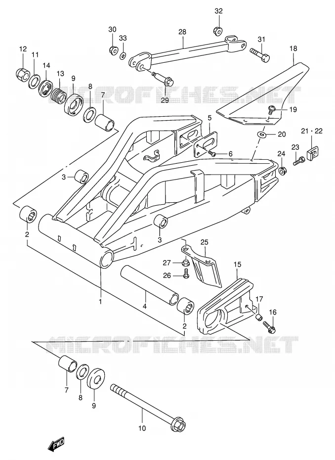 SWINGARM (MODELE S/T/V/W) Suzuki MOTO 1100 GSX-R 1995  GSX-R1100WS(E2)