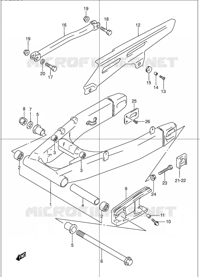 SWINGARM Suzuki MOTO 1200 BANDIT 2005  GSF1200SZK5(E2)