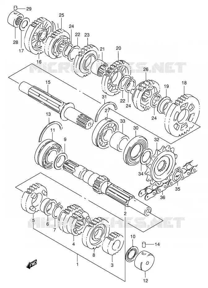 TRANSMISSION (GSX-R400RFL/RFM) Suzuki MOTO 400 GSX-R 1991  GSX-R400RM(E30)