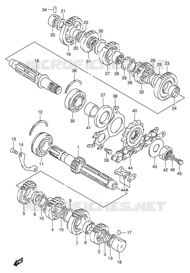 TRANSMISSION Suzuki MOTO 1100 GSX-R 1996  GSX-R1100WSKT(E2)