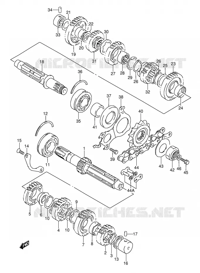 TRANSMISSION Suzuki MOTO 1100 GSX-R 1997  GSX-R1100WV(E28)
