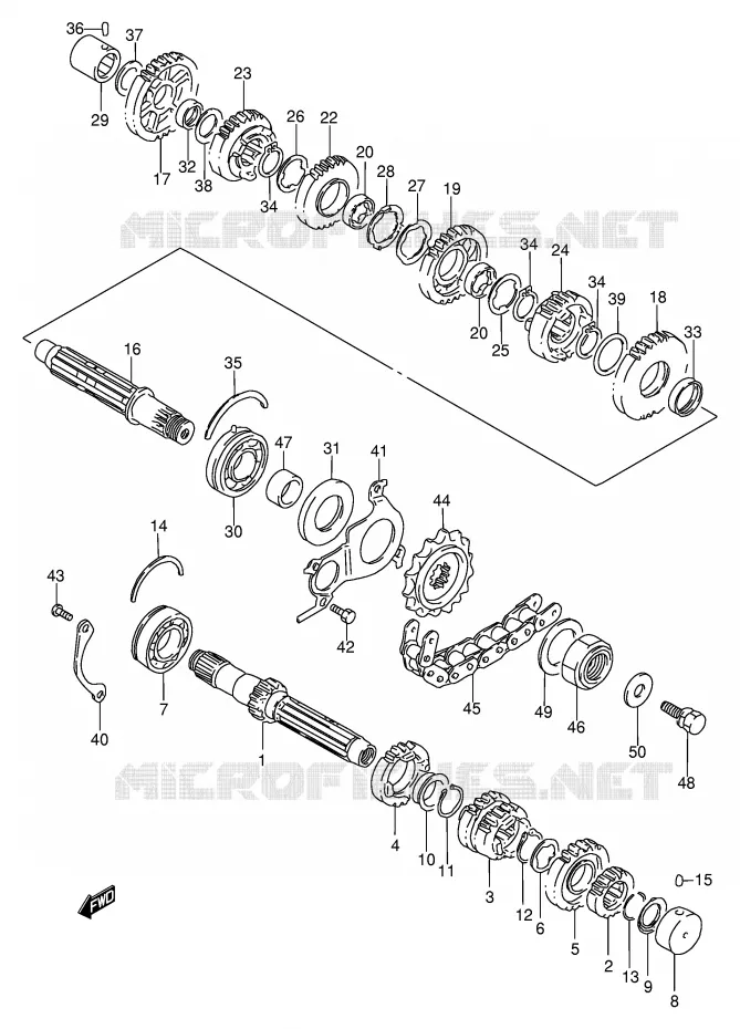 TRANSMISSION Suzuki MOTO 600 BANDIT 1999  GSF600X/GSF600SX/GSF600UX/GSF600SUX
