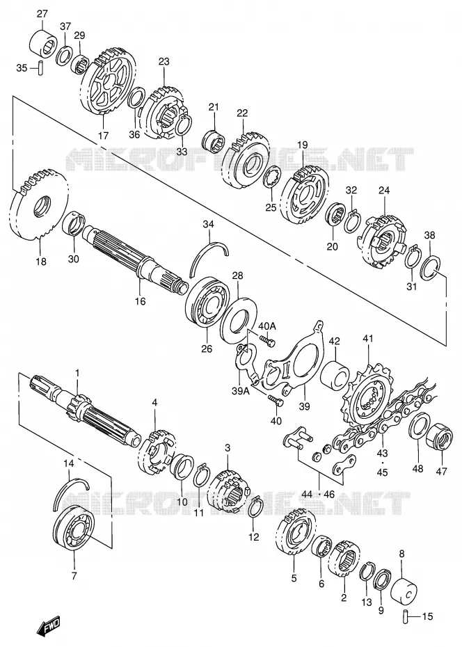 TRANSMISSION Suzuki MOTO 750 GSX-R 1998  GSX-R750W(E2)