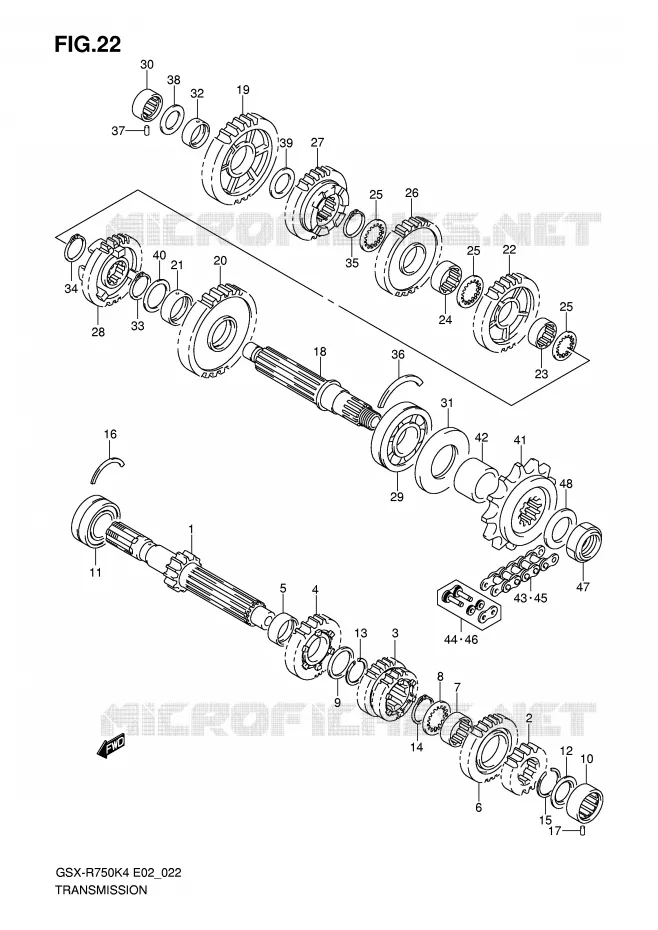 TRANSMISSION Suzuki MOTO 750 GSX-R 2005  GSX-R750U2K5(E2)