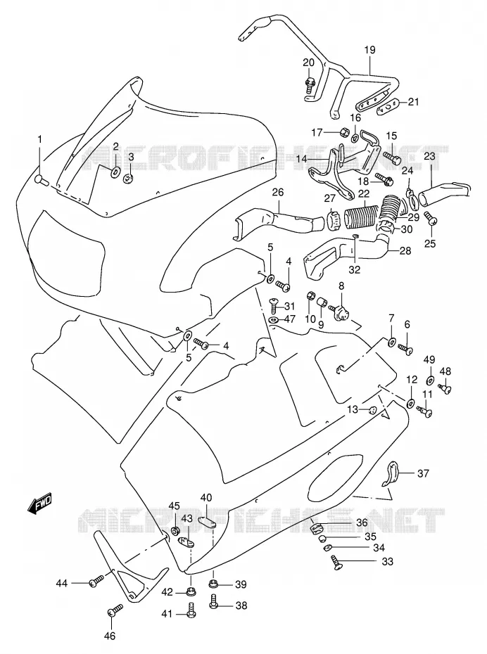 VOOR KUIP EN ONDERSTEUNING Suzuki MOTO 400 GSX-R 1994  GSX-R400RR(E30)
