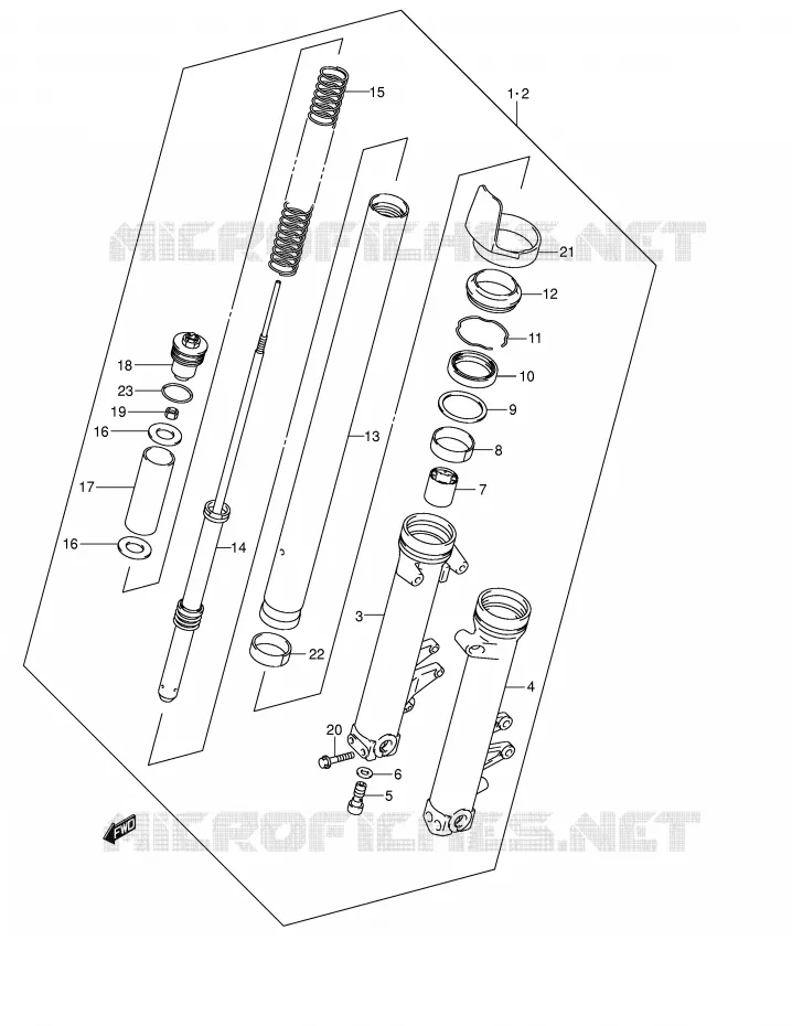 VOORVORK (MODELE K2/K3/K4) Suzuki MOTO 1400 GSX 2003  GSX1400U1K3(E2)