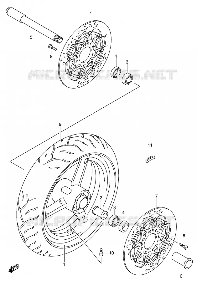 VOORWIEL (GSX-R600K4/U2K4/U3K4/K5/U2K5/U3K5) Suzuki MOTO 600 GSX-R 2005  GSX-R600U3K5(E2)