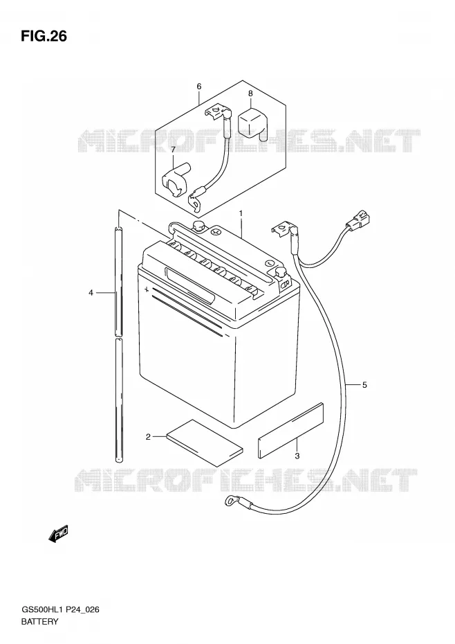 ACCU Suzuki MOTO 500 GS-E 2011  GS500HL1(L1)