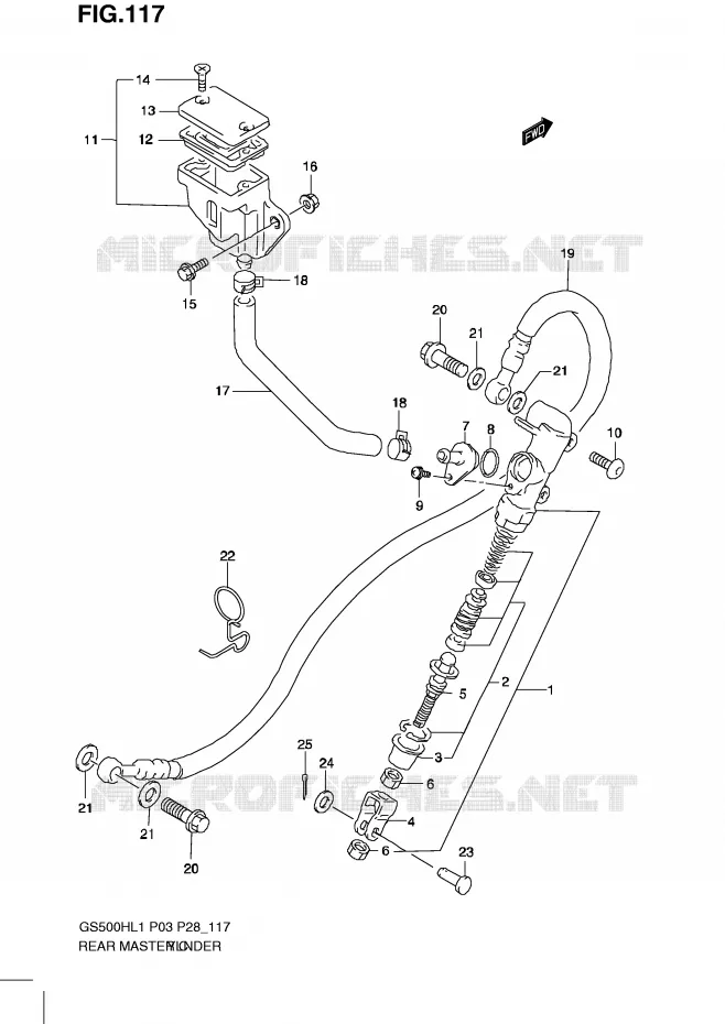 ACHTER HOOFDREMCILINDER Suzuki MOTO 500 GS-F 2011  GS500FHL1(P3)